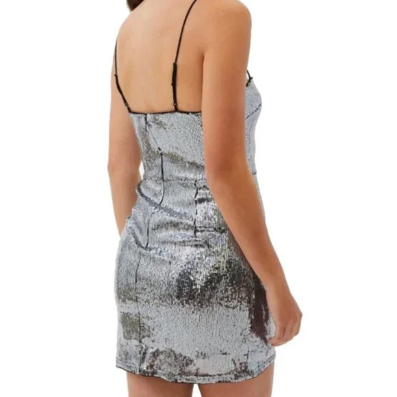 Urban Oufitters Jenny silver sequin mini dress - Picture 10 of 11